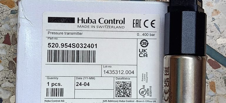 HUBA SWITZERLAND Pressure Transmitter Part No 520.954S032401 Range 0-400 Bar