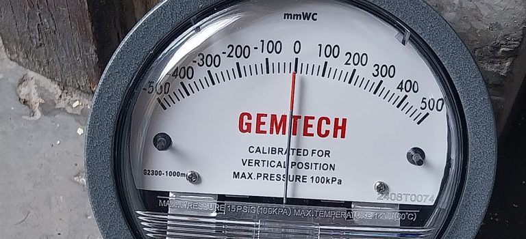 GEMTECH G2300-500MM DIFFERENTIAL PRESSURE GAUGE RANGE 500-0-500 MM